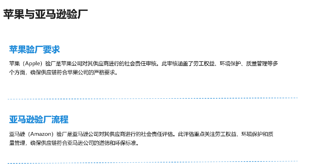 苹果与亚马逊验厂
