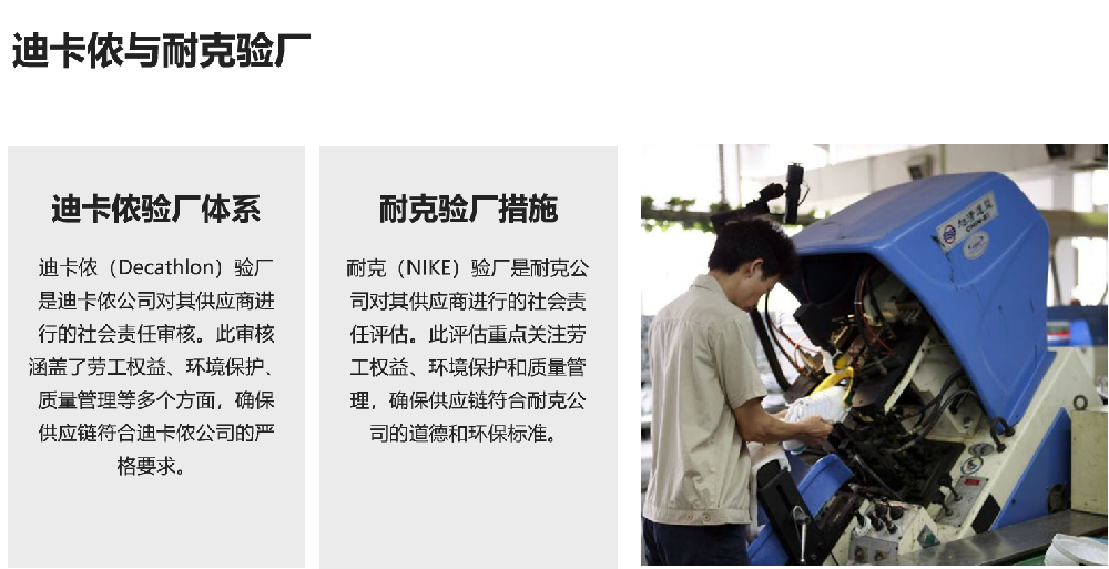 迪卡侬与耐克验厂